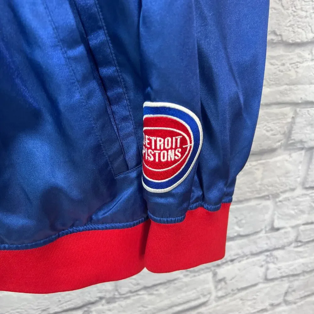 Hardwood Classics Mitchell & Ness Jacket Red White Blue Size XL Satin Pistons